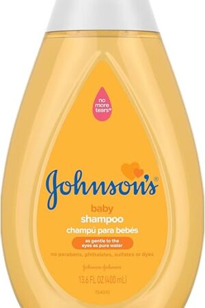 Johnson's Baby Shampoo with Tear-Free Formula, Tear-Free Shampoo for Baby's Delicate Scalp & Skin, Gently Washes Away Dirt & Germs, Hypoallergenic, Paraben- & Sulfate-Free, 136 fl oz
