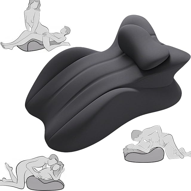Butt Cushion for Couples, Ergonomic Memory Foam Wedge Pillow, Modern and Simple Style, Suitable Waterproof Pillow for Intimacy Home Sitting Lounging Pregnancy Use(Black)