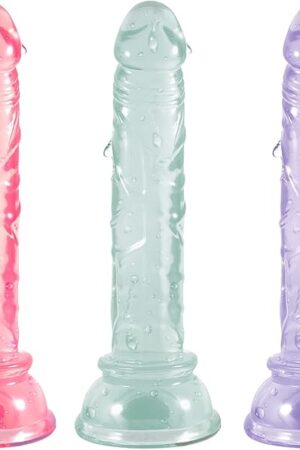 5.62 Inch Realistic Small Dildo, 3 Color Anal Plug Training Sets with Strong Suction Cup Anal Prostate Vaginal G-Spot Sex Toys for Beginners