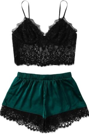 Camisole Set with Short Pajamas Sets for Women Soft Lingerie Two Piece Lingerie for Women Set Plus Size Cami Top Sexy