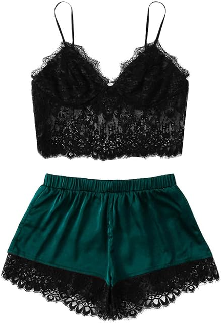 Camisole Set with Short Pajamas Sets for Women Soft Lingerie Two Piece Lingerie for Women Set Plus Size Cami Top Sexy
