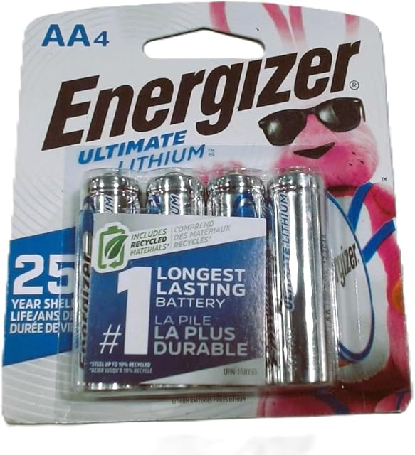 Energizer Ultimate e2 15 Volt AA Cylindrical Lithium Battery (4 Per Card)