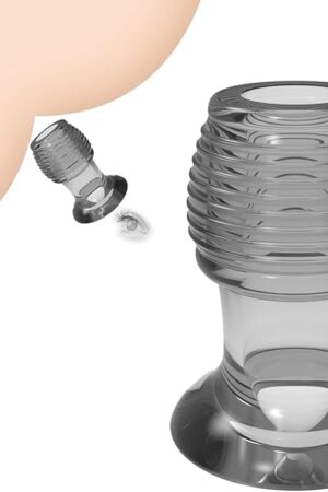 Hollow Anal Expander with Plug Oversize,Tunnel Transparent Hollow Anal Plug Sex Toy Vagina Dilator Butt Plug Prostate Massage Enema Anal Tunnel Plug Silicone Anal Dilator for Women Men Couples