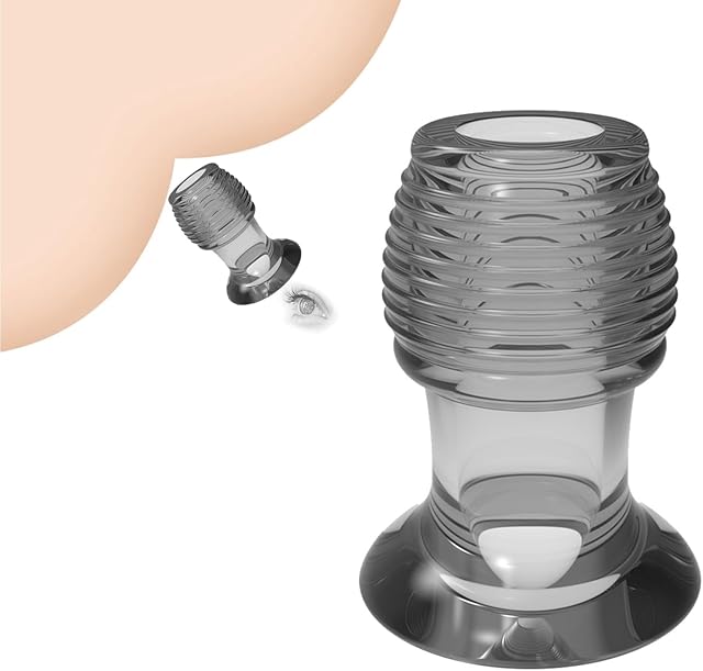 Hollow Anal Expander with Plug Oversize,Tunnel Transparent Hollow Anal Plug Sex Toy Vagina Dilator Butt Plug Prostate Massage Enema Anal Tunnel Plug Silicone Anal Dilator for Women Men Couples
