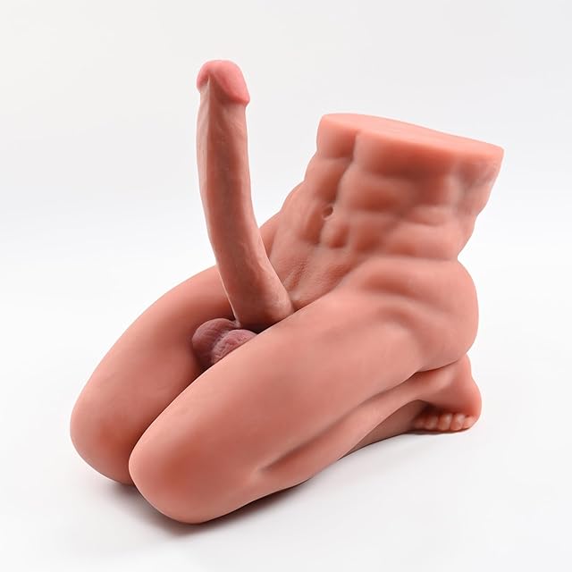 14LB Sex Love Doll with 826in Flexible Huge Dildo for Women, Lifelike 3D Muscular Male Torso Sex Dolls with Tight Anal for Male, Big Dildos Sex Toy for Women/Man Threesome Couple Sex Fun