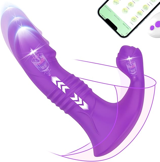 APP Remote Control Vibrator-Dual Motors Rose Sex Toy with 9 Vibrating Mode Adult Toys for Women,Rose and Finger Shaped Wearable Clitoral G Spot Vibrator Couples Sex Toys for Adult Game Women Pleasure