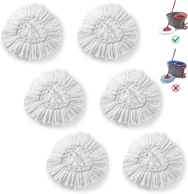 BonusLife Refill for O-Ceda EasyWrin Spin Mop Head 1-Tank System Only, 6 Refills
