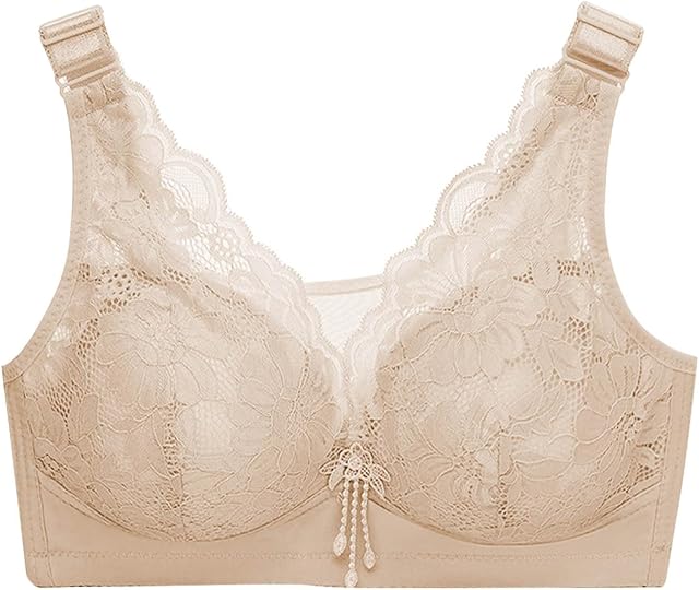Front Closure Lace Bra for Women Longline Wireless Padded Bra Push Up Bralette Adjustable Sexy Comfort Lingerie Top