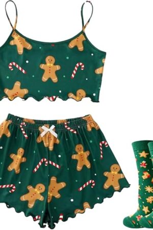 Cute Pj Sets Pajamas Camisole Shorts Set Women Lounge Lingerie Cami Crop Tank Top 2 Piece