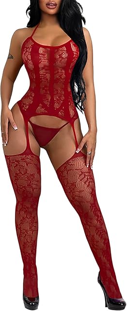Women Lingerie Bodystocking Sexy Bodysuit Fishnet Tights Playsuit Nightwear