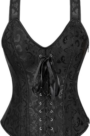 Women Sexy Strap Lace up Corsets and Bustiers Top Overbust Shaper