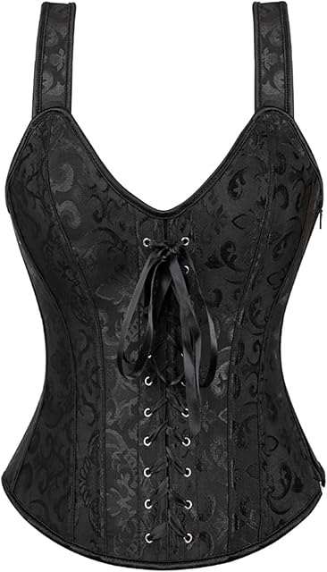 Women Sexy Strap Lace up Corsets and Bustiers Top Overbust Shaper