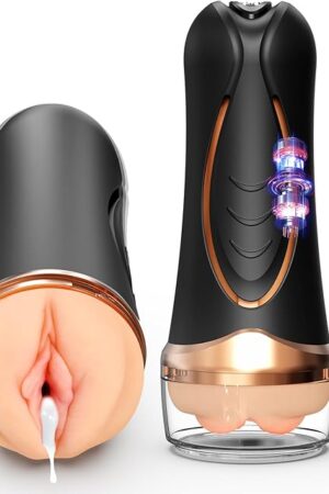 Automatic Male Masturbator Sex Toys for Men - Hand Use Male Sex Toys Penis Pump with 10 Vibration Modes, 3D Textured Pocket Pussy Sex Machine Adult Toys for Men Pleasure