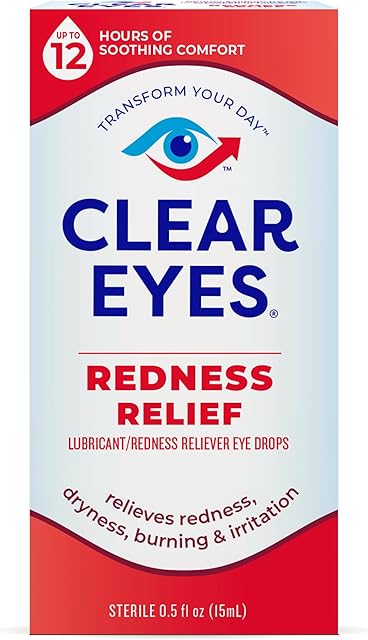 Clear Eyes Redness Relief Lubricant Redness Relief Eye Drops, 05 oz