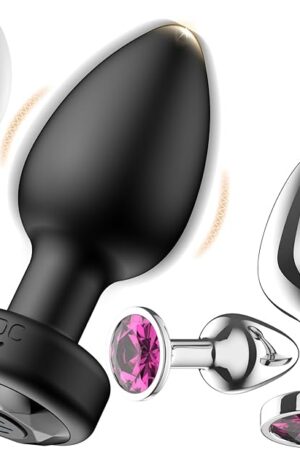 Anal Plug with Vibrating Butt Plug, 3PCS Metal Adult Sex Toys Anal Plugs, Anal Vibrator with Remote Control 10 Vibrating Anal Plug for Men Women, Anal Toy Prostate Massager Adult Sex Toy & Games