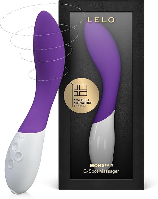 LELO Mona 2 G Spot Vibrator for Women, G Spot Toy for Discrete Pleasure, Curved Vibrator Sex Toy for G Spot, Adult Toy with 6 Intensity Modes, Purple