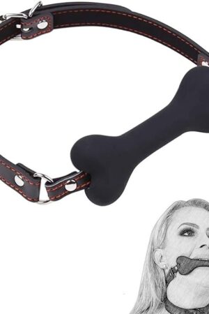Bone Mouth Plug with Red Binding Band - Bondage Gags & Muzzles Open Mouth Ball Gag Sex Bondage Dildo Gag Bondage Gear & Accessories BDSM Inflatable Dildo Penis Face Sex Gag G-spot