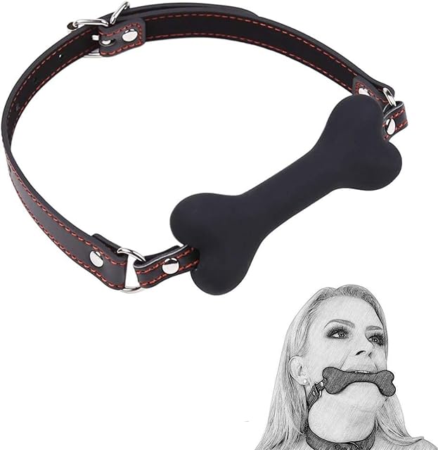 Bone Mouth Plug with Red Binding Band - Bondage Gags & Muzzles Open Mouth Ball Gag Sex Bondage Dildo Gag Bondage Gear & Accessories BDSM Inflatable Dildo Penis Face Sex Gag G-spot