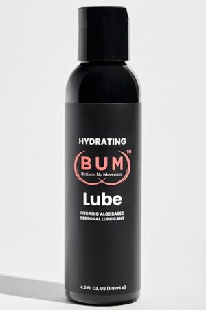 (Bum) Water Based Lube - Organic Aloe Personal Lubricant and Vaginal Moisturizer, Uber Hydrating, pH Balanced, Fragrance Free, Hypoallergenic, Condom Compatible, for Men, Women, Couples, 4oz