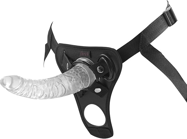 Harness & Strap-On Set, Wearable Sex Strap-on with 7.87 Inches Jelly Dildo, Adult Sex Toys for Female Masturbation and Lesbian