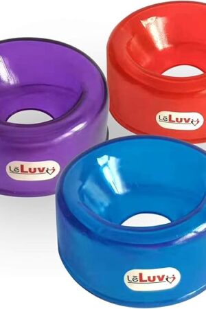 LeLuv Set of 3 Translucent TPR Sleeves One of Each Size/Color (SM, MD, LG Openings)