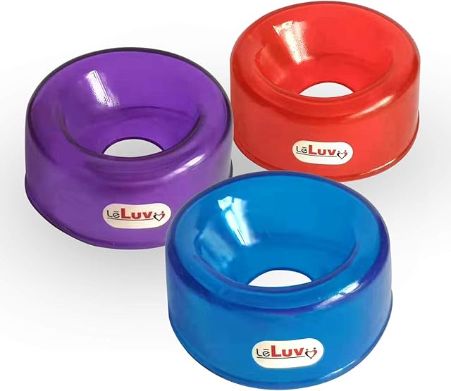 LeLuv Set of 3 Translucent TPR Sleeves One of Each Size/Color (SM, MD, LG Openings)