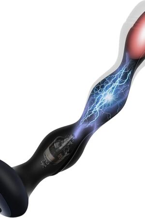 Dildo Vibrating Anal Beads - E-Stim BDSM Restraints Sex Bondage Accessories Adult Toys. 8.66 3-Beads Large Butt Plug Stroker Flexible Whipping Anal Toys. Powerful Sex Toys Games for Unisex.