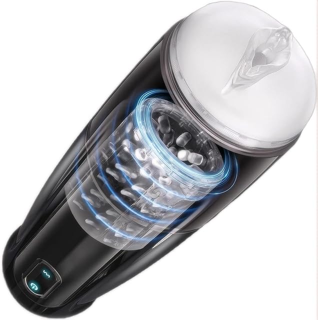 Automatic Male Masturbator Sex Toys for Men -Adult Toys Hands Free Masturbators with 10 Thrusting & 10 Rotating Modes,Pocket Pussies Mens Sex Toys Penis Pump with Suction Base and 3D Sleeve