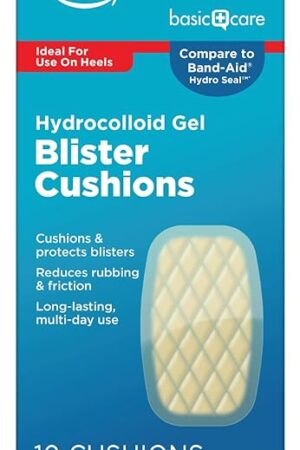 Amazon Basic Care Extreme Hydrocolloid Gel Blister Cushion Bandages, 165 in x 267 in, 10 ct