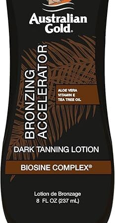 Australian Gold Dark Tanning Accelerator Lotion With Bronzer, 8 Ounce, New Package Same Formula, B003GX5SSC