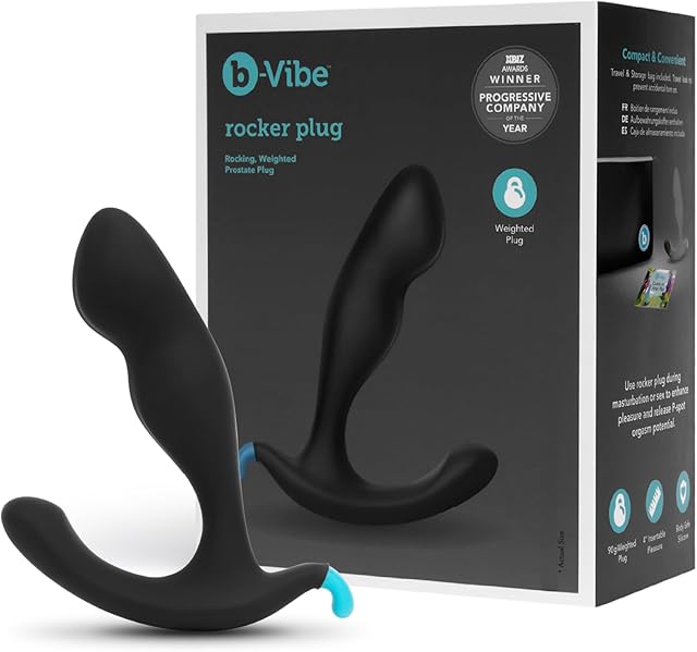 b-Vibe Rocker Anal Plug - Prostate Rocking Butt Plug, Silicone Anal Toys for Adults - Black