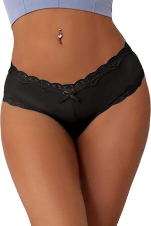 Women Lace Thong Plus Size Sexy Cheeky Panties Stretch Briefs Low Rise Seamless Tangas Underwear Bikini Panties