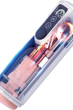 Automatic Male Masturbator - Electric Pocket Pussies with 10 Mode Thrusting & Rocking + Realistic Sleeve + Voice + Heating, Mens Pleasure Blowjobsex Milking Machine Penis Massage Stroker Adult Sex Toy
