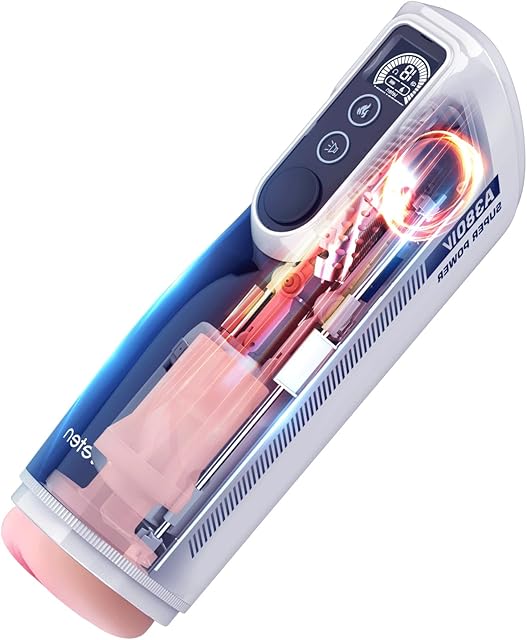 Automatic Male Masturbator - Electric Pocket Pussies with 10 Mode Thrusting & Rocking + Realistic Sleeve + Voice + Heating, Mens Pleasure Blowjobsex Milking Machine Penis Massage Stroker Adult Sex Toy