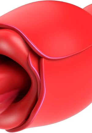 Vibrator Adult Sex Toys for Woman - Rose Sex Toy with 360? Rotated Licking Tongue, Female Sex Toys with Handle, Adult Toys for Women with 8 Licking Modes, Nipple Toys Vibrators Clitoral Stimulator