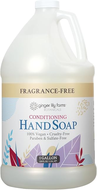 Ginger Lily Farms Botanicals All-Purpose Liquid Hand Soap Refill, Fragrance Free, 100% Vegan & Cruelty-Free, 1 Gallon