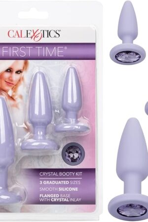 CalExotics First Time Crystal Booty Kit Anal Butt Plug Toy Set of 3 - Purple SE-0004-40-2