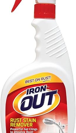 Iron OUT Rust Stain Remover Spray Gel, Remove Rust Stains in Bathrooms, Kitchens, Laundry, and Outdoors, Made in the USA, 24 Ounces