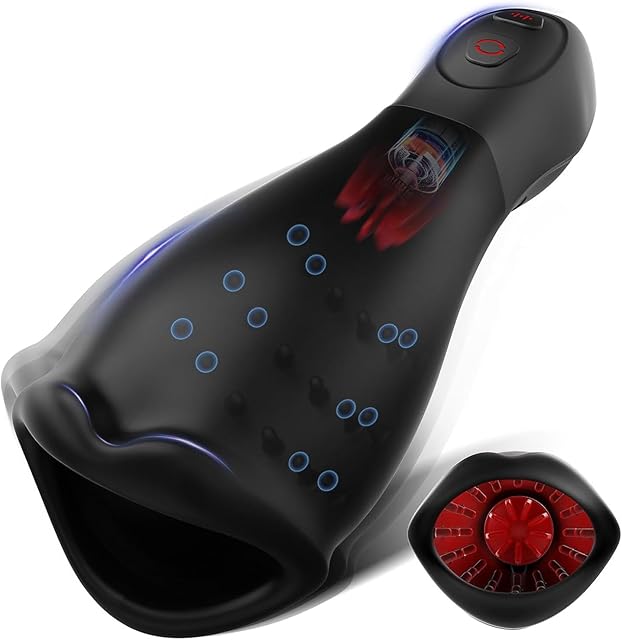 Automatic Male Masturbator - Male Penis Vibrator with 10 Vibration & 5 Rotating Patterns, 360° Wrapped Penis Trainer Glans Stimulator, Male Vibrator Stroker Male Sex Toys for Men Adult Sex Toys