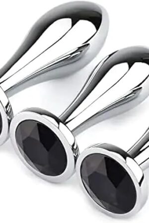 Anal Butt Plug Anal Butt Plug 3Pcs Set Metal Anal Butt Plug with Crystal Diamond Beginner Anal Sex Toy for Adult Unisex Anus Sex Machine
