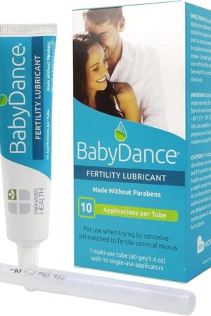 Fairhaven Health BabyDance Fertility Lubricant with 10 Single Use Applicators | for Men and Women Trying to Get Pregnant | Water Based Personal Lube | Made Without Parabens | 40 Grams
