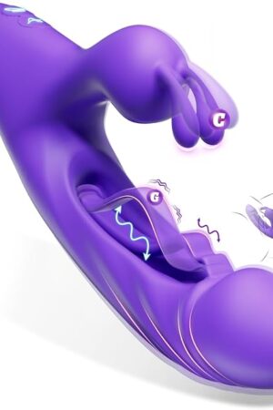 Vibrator Adult Sex Toys for Women, G Spot Rabbit Vibrators with 7 Flapping, Vibrating & Rabbit Vibrating Modes, 3 in 1 Female Nipple Clitoral Stimulator Sex Toy for Women Couple Adult Sex Toys & Games