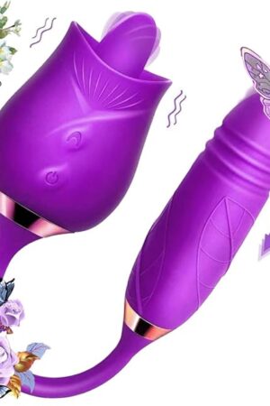 2024 Rose Viboator Stimulator Licking Sucking 10 Speed Adult Tools for Women Quiet Birthday Gift Fast Charge Waterproof Waterproof, Dual Motor-FG1621