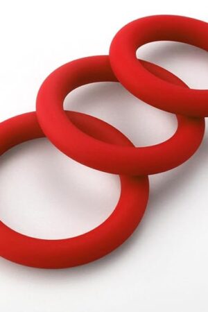 LeLuv Round Smooth Cock Ring 32mm, 37mm, 42mm Red Three Sizes 1.3 inch, 1.5 inch and 1.7 inch Inner Diameters