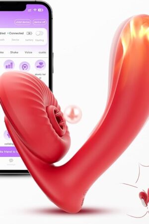 Adult Toys, Wearable Vibrator, 3IN1 App Female Sex Toy, G Spot Clitoral Nipple Remote Control Vibrator, 10*10 Vibration and Tongue Licking, Waterproof Heating, Sexual Pleasure Tools for Women, Couples