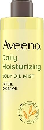 Aveeno Daily Moisturizing Dry Body Oil Mist with Oat and Jojoba Oil for Dry, Rough Sensitive Skin, Nourishing & Hypoallergenic Body Spray, Paraben-, Silicone- & Phthalate-Free, 67 fl oz