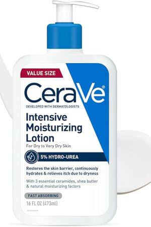 CeraVe Intensive Moisturizing Lotion, Hydro-Urea + Shea Butter, Body Lotion For Dry Skin, Relieves Signs Of Extra Dry Skin, Non Greasy Hydrating Cream For Rough, Tight, Red & Itchy Skin, 16oz