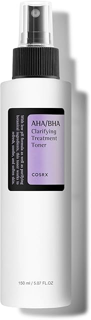 COSRX AHA/BHA Treatment Toner 507 floz/ 150ml, Facial Exfoliating Spray for Whiteheads, Pores, & Uneven Skin, Korean Toner, Not Tested on Animals, No Parabens, No Sulfates, Korean Skin Care