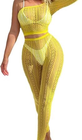 Women's Bodysuits Babydoll Fishnet Stretc Lace Tight Hollow Out One Shoulder Lingerie Set Outfits Bodycon