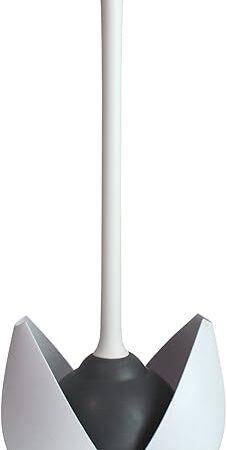 Clorox Toilet Plunger with Hideaway Caddy ? Toilet Plunger for Bathroom, Bathroom Organizers & Storage, Bathroom Accessories, Toilet Unclogger, Plunger with Holder